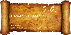 Turbéki Omár névjegykártya